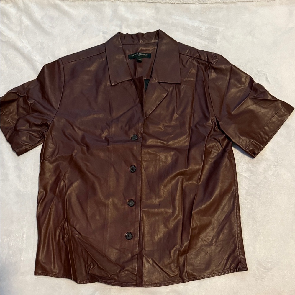 Brown Leather Shirt